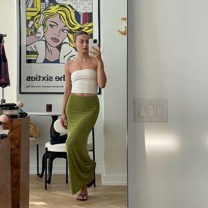 PRINCESS POLLY | Olive Green Maxi Skirt